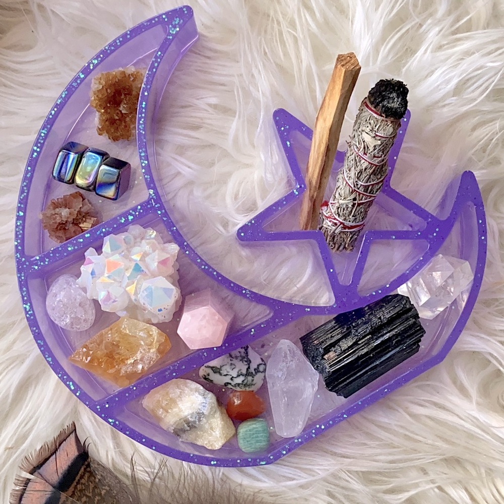 ⚡️HAMDMADE CELESTIAL CRYSTAL & TRINKET TRAY ⚡️